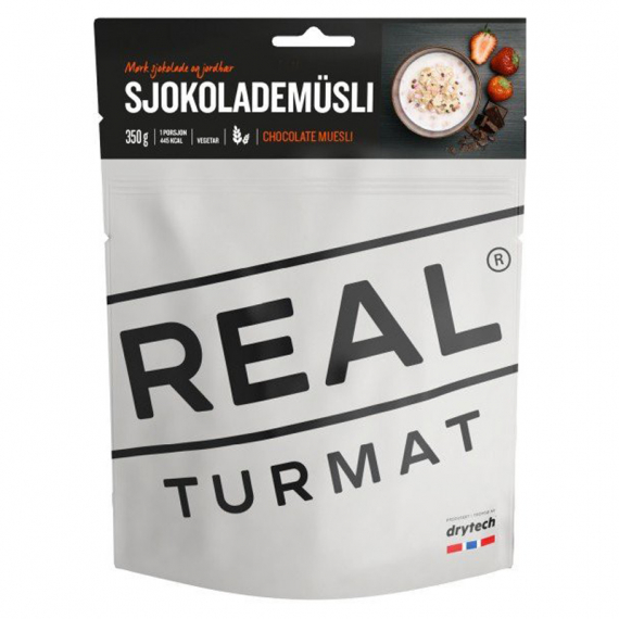 Real Turmat Chocolate Muesli i gruppen Outdoor / Friluftsmat / Frystorkad Mat hos Sportfiskeprylar.se (DT5362)
