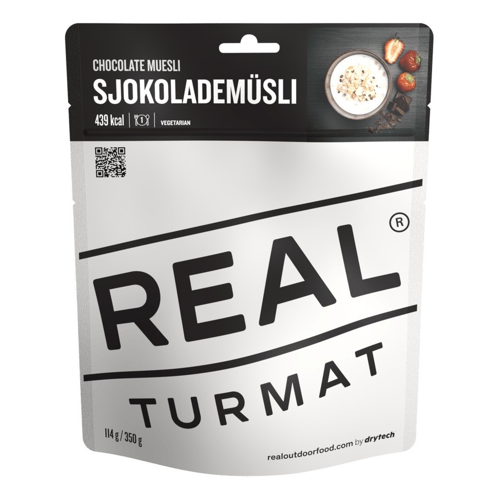 Real Turmat Chocolate Muesli i gruppen Outdoor / Friluftsmat / Frystorkad Mat hos Sportfiskeprylar.se (DT6051)