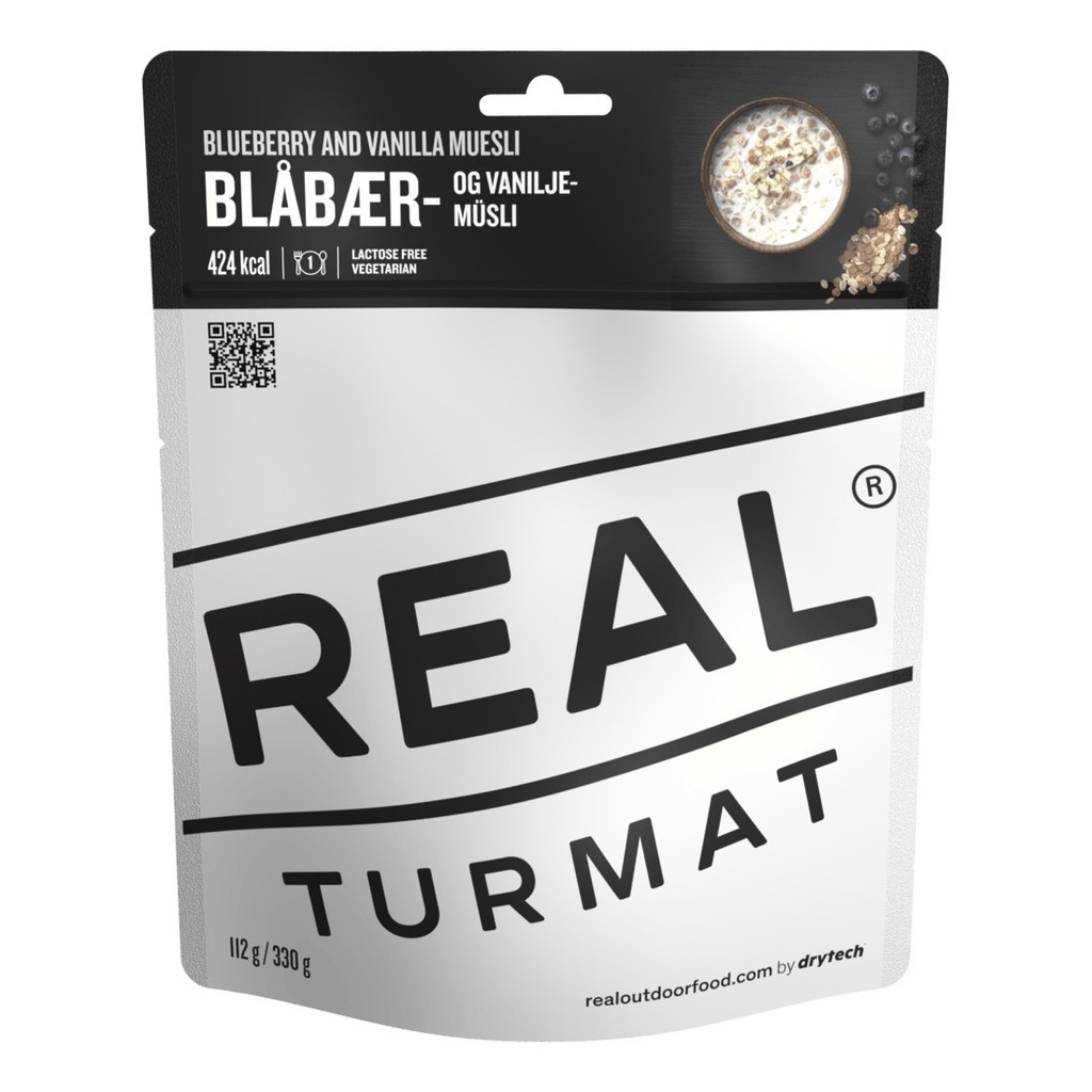 Real Turmat Blueberry And Vanilla Muesli i gruppen Outdoor / Friluftsmat / Frystorkad Mat hos Sportfiskeprylar.se (DT6052)