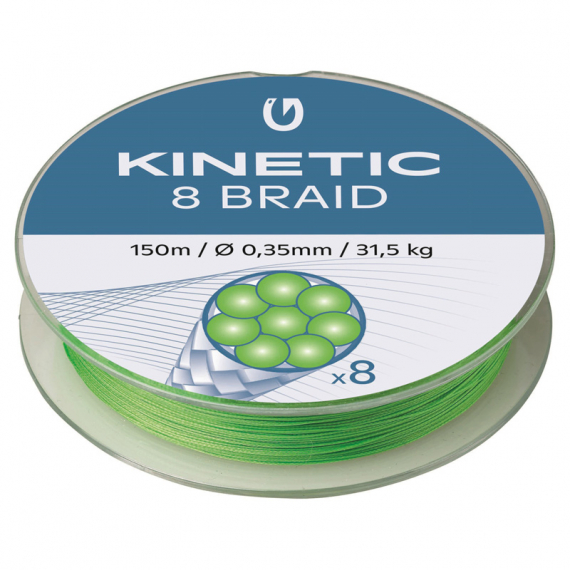 Kinetic 8 Braid 150m Fluo Green i gruppen Fiskelinor / Flätlinor & Superlinor hos Sportfiskeprylar.se (F500-023r)