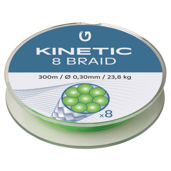 Kinetic 8 Braid 300m Fluo Green i gruppen Fiskelinor / Flätlinor & Superlinor hos Sportfiskeprylar.se (F501-023r)