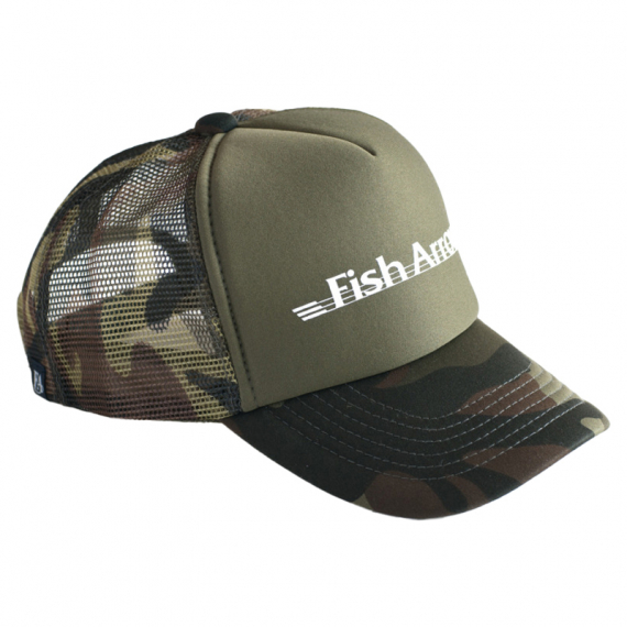 Fish Arrow Mesh Cap Green Camo/White logo i gruppen Kläder & Skor / Kepsar & Huvudbonader / Kepsar / Truckerkepsar hos Sportfiskeprylar.se (FA-4562178067811)