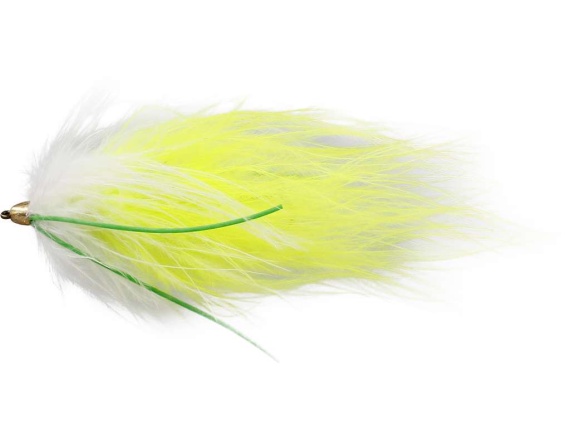 Marabou Worm White/Chartreuse i gruppen Fiskedrag / Flugor / Streamers hos Sportfiskeprylar.se (FL24064r)
