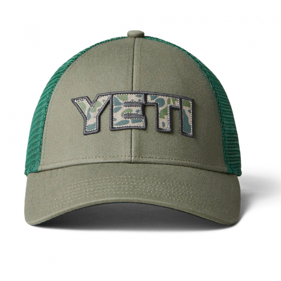 Yeti Camo Logo Badge Low Pro Trucker Hat Olive i gruppen Kläder & Skor / Kepsar & Huvudbonader / Kepsar / Truckerkepsar hos Sportfiskeprylar.se (H005O)