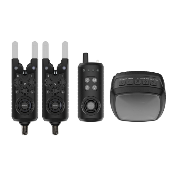 Sonik Gizmo2 Alarm Set 2+1 + Bivvy Lamp i gruppen Verktyg & Tillbehör / Nappalarm & Indikatorer / Nappalarm hos Sportfiskeprylar.se (HC0087)