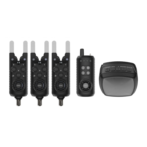 Sonik Gizmo2 Alarm Set 3+1 + Bivvy Lamp i gruppen Verktyg & Tillbehör / Nappalarm & Indikatorer / Nappalarm hos Sportfiskeprylar.se (HC0088)