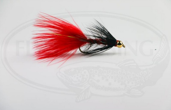 Wolly Bugger Gold Head Red Black size 8 i gruppen Fiskedrag / Flugor / Streamers hos Sportfiskeprylar.se (HF1231-8)