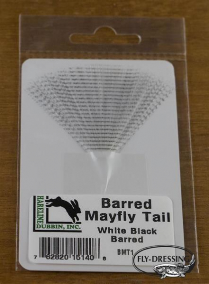 BARRED MAYFLY TAIL #1 WHITE BLACK BARRED i gruppen Krok & Småplock / Flugbindning / Flugbindningsmaterial / Övriga Syntetmaterial hos Sportfiskeprylar.se (HL-BMT1)