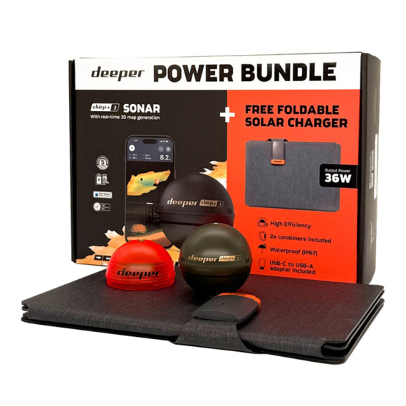 Deeper Smart Sonar CHIRP+ 3.0 Power Bundle With Solar Panel i gruppen Marinelektronik & Båt / Elmotorer / Frontmonterade Elmotorer hos Sportfiskeprylar.se (ITGAM2595)