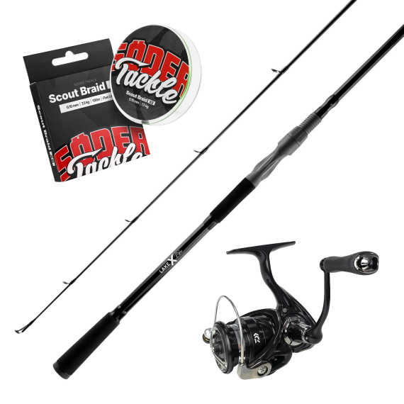 Lake X Pike Spinning 8\'6\'\' Fast Action XH 70-150g & Daiwa Pitch Black i gruppen Fiskeset / Haspelset / Haspelset Gädda hos Sportfiskeprylar.se (LAKEXDAIWAPITCHBLACCOMBO)