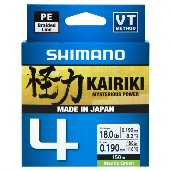 Shimano Kairiki 4, Mantis Green - 150m i gruppen Fiskelinor / Flätlinor & Superlinor hos Sportfiskeprylar.se (LDM54TE0810015Gr)