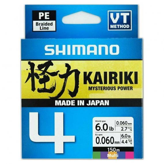 Shimano Kairiki 4, Multi Color - 150m i gruppen Fiskelinor / Flätlinor & Superlinor hos Sportfiskeprylar.se (LDM54TE0810015MMULTIr)