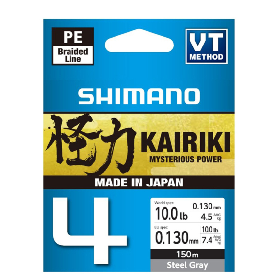 Shimano Kairiki 4 150m Steel Gray i gruppen Fiskelinor / Flätlinor & Superlinor hos Sportfiskeprylar.se (LDM54TE4028015Sr)