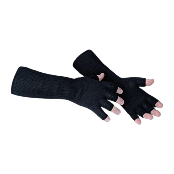 Norolan Merino Wool Fingerless Gloves - Black One-Size i gruppen Superdeals-se / Paketpris hos Sportfiskeprylar.se (MEKY-1)