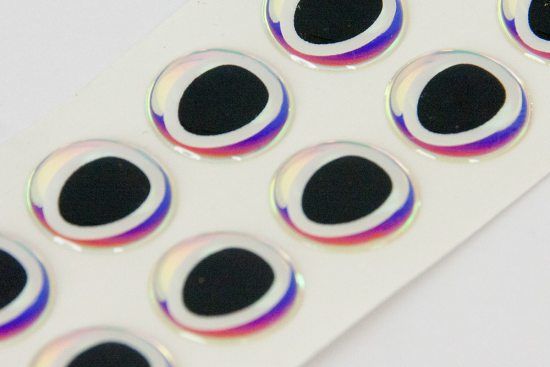 Epoxy Eyes 5,5 mm oval dubbel - svart/pearl i gruppen Krok & Småplock / Flugbindning / Flugbindningsmaterial / Ögon hos Sportfiskeprylar.se (MEY4-PRL3C)