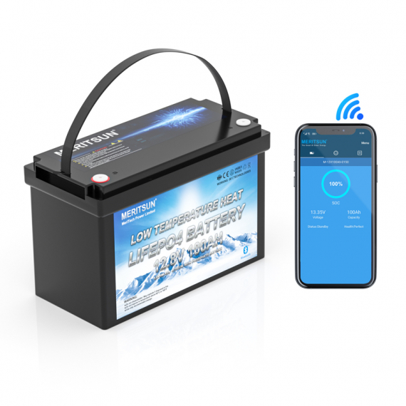 Meritsun Litiumbatteri 12V 100Ah BT Heat i gruppen Marinelektronik & Båt / Marinbatterier & Laddare / Marinbatterier / Litiumbatterier hos Sportfiskeprylar.se (MS12V100BT-H)