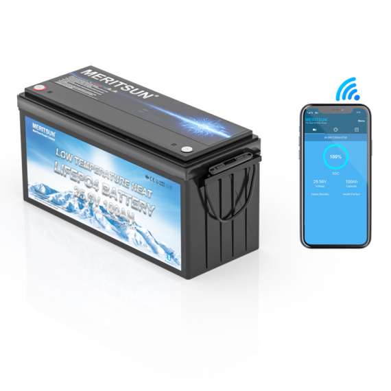Meritsun 24V 100Ah BT Heat i gruppen Marinelektronik & Båt / Marinbatterier & Laddare / Marinbatterier / Litiumbatterier hos Sportfiskeprylar.se (MS256V100BT-H)