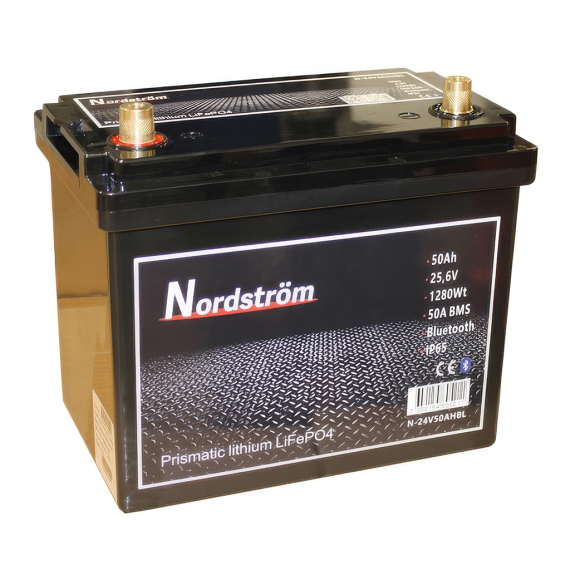 Nordström Lithium 24v Batteri 50 Ah BT i gruppen Marinelektronik & Båt / Marinbatterier & Laddare / Marinbatterier / Litiumbatterier hos Sportfiskeprylar.se (N-24V50AHBL)