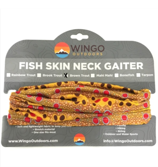 Wingo Fish Skin Neck Gaiter Brown Trout i gruppen Kläder & Skor / Kläder / Halsdukar & Ansiktsmasker hos Sportfiskeprylar.se (NFD047)