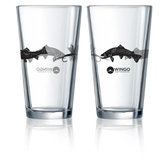 Wingo Pint Glass Trout Flies 2-Pack i gruppen Övrigt / Presenter & Julklappar hos Sportfiskeprylar.se (NFD9210)