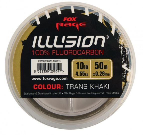 Fox Rage Illusion soft flurocarbon 0.28mm 4.55kg / 10lbs trans khaki x 50m i gruppen Krok & Småplock / Tafsar & Tafsmaterial / Tafsmaterial / Tafsmaterial Fluorocarbon hos Sportfiskeprylar.se (NML013)