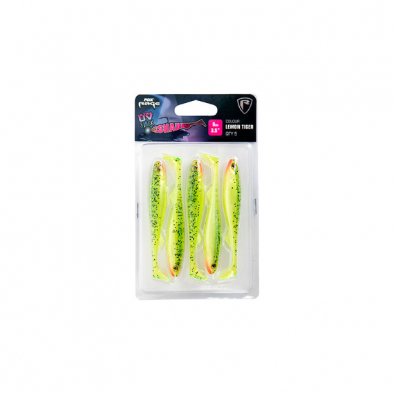 Fox Rage Slick Shad Ultra UV 9 cm / 3.5\'\' Lemontiger 5-pack i gruppen Fiskedrag / Jiggar & Gummibeten / Abborrjiggar & Gösjiggar hos Sportfiskeprylar.se (NSC033)