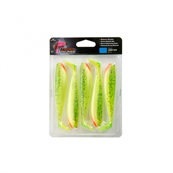 Zander Pro Ultra UV 12 cm/4.75\'\' Lemontiger 5-pack i gruppen Fiskedrag / Jiggar & Gummibeten / Abborrjiggar & Gösjiggar hos Sportfiskeprylar.se (NZS015)