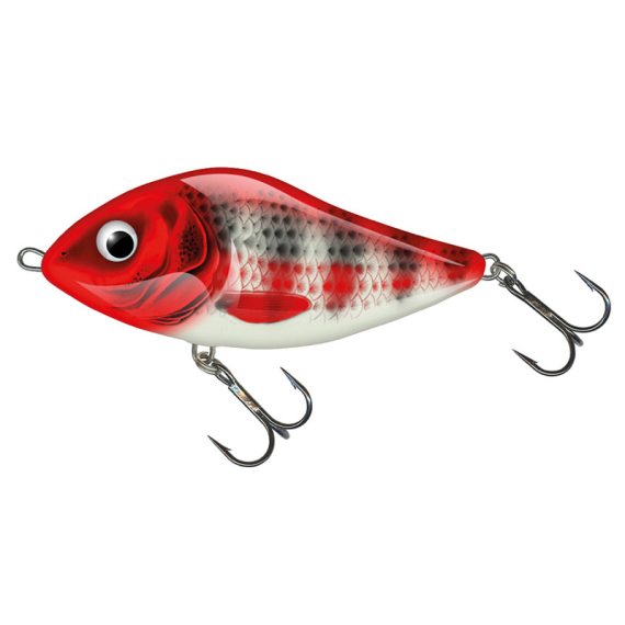 Salmo Slider 7cm, 17g Flytande - Holo Red Head Striper i gruppen Fiskedrag / Swimbaits / Hårda Swimbaits hos Sportfiskeprylar.se (QSD329)