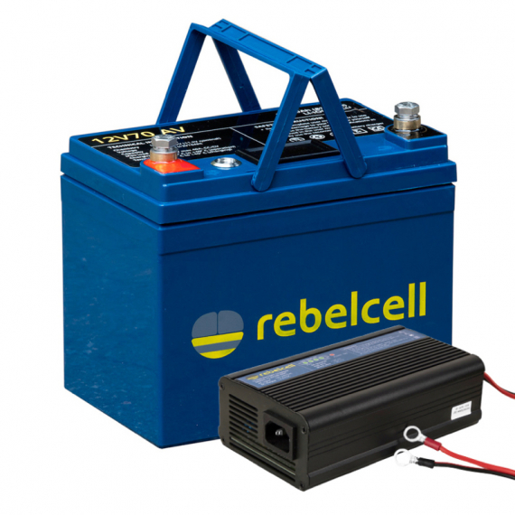 Rebelcell 12V70 AV Li-ion Med Laddare 12.6V10A i gruppen Marinelektronik & Båt / Marinbatterier & Laddare / Marinbatterier / Litiumbatterier hos Sportfiskeprylar.se (RC12070AVREUAPACK)