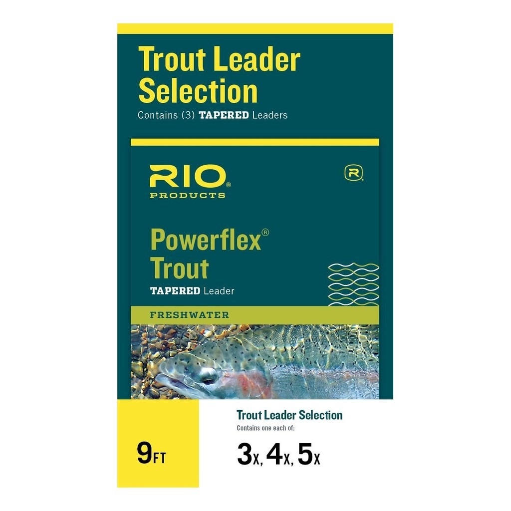 Rio Powerflex Trout Taperad Tafs 9ft 3-Pack 4X/5X/6X i gruppen Krok & Småplock / Tafsar & Tafsmaterial / Färdiga Tafsar / Taperade Flugfisketafsar hos Sportfiskeprylar.se (RP24331)