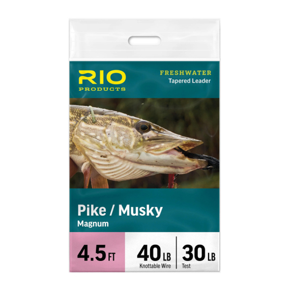 Rio Pike/Musky Magnum Leader - 4.5ft, 30lb class 40lb Knottable Wire i gruppen Krok & Småplock / Tafsar & Tafsmaterial / Färdiga Tafsar / Taperade Flugfisketafsar hos Sportfiskeprylar.se (RP24670)