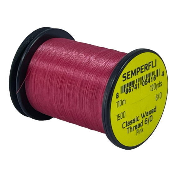 Semperfli Classic Waxed Thread 110m 6/0 - Pink i gruppen Krok & Småplock / Flugbindning / Flugbindningsmaterial / Bindtråd hos Sportfiskeprylar.se (SCWX106PNK)