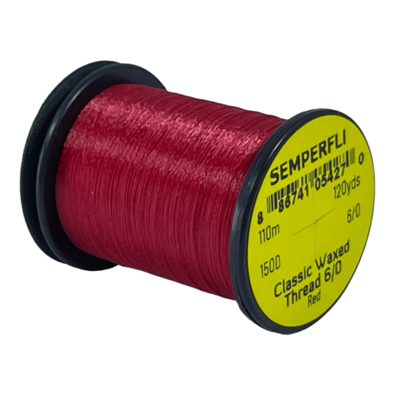 Semperfli Classic Waxed Thread 110m 12/0 - Red i gruppen Krok & Småplock / Flugbindning / Flugbindningsmaterial / Bindtråd hos Sportfiskeprylar.se (SCWX112RED)