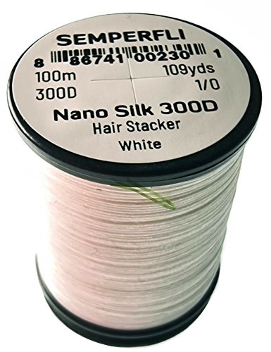 Semperfli Nano Silk 300D 1/0 Hair Stacker i gruppen Krok & Småplock / Flugbindning / Flugbindningsmaterial / Bindtråd hos Sportfiskeprylar.se (SNAN300WHT)