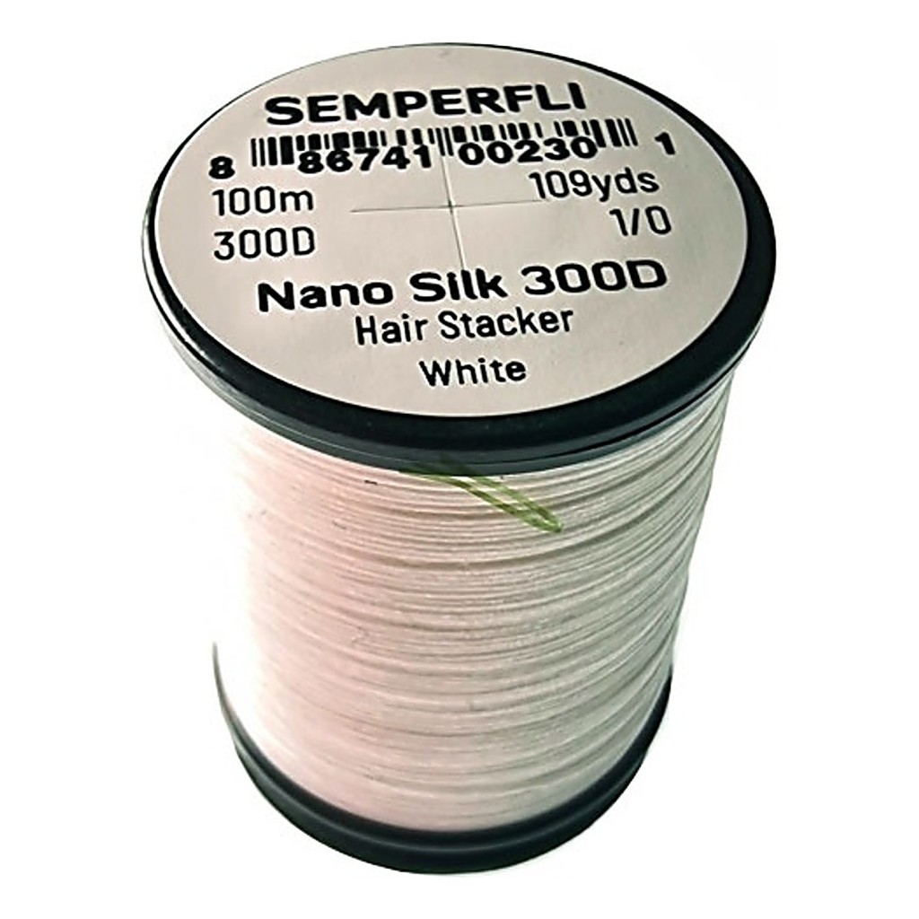 Semperfli Nano Silk 300D 1/0 Hair Stacker i gruppen Krok & Småplock / Flugbindning / Flugbindningsmaterial / Bindtråd hos Sportfiskeprylar.se (SNAN300WHT)