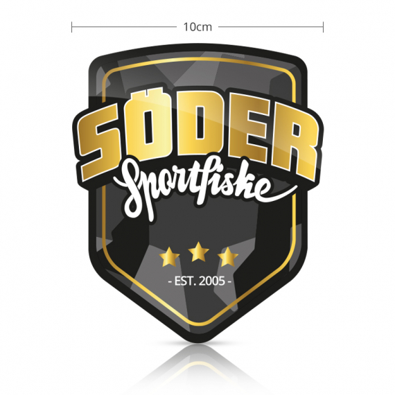 Söder Sticker Shield - Gold i gruppen Övrigt / Klistermärken & Dekaler hos Sportfiskeprylar.se (SSS-GOLD)
