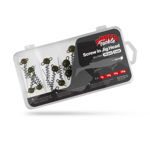 Söder Tackle Screw in Jig Head Mix Pack (20-pack) - 7g, 10g, 15g, 20g i gruppen Krok & Småplock / Jiggskallar / Skruvskallar hos Sportfiskeprylar.se (ST-LSBJ)