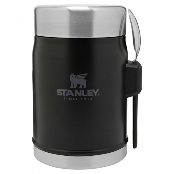 Stanley The Legendary Food Jar + Spork 400ml - Matte Black i gruppen Outdoor / Friluftskök & Redskap / Matlådor & Mattermosar / Mattermosar hos Sportfiskeprylar.se (ST1009382005)