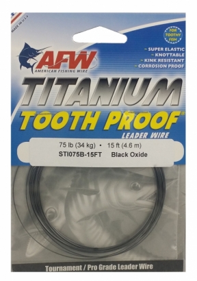 Titanium Tooth Proof, Single Strand Leader Wire, 75 lb (34 kg) i gruppen Krok & Småplock / Tafsar & Tafsmaterial / Tafsmaterial / Wire hos Sportfiskeprylar.se (ST1075B-15FT)