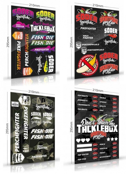 Söder Sticker Sheets 4-pack i gruppen Övrigt / Klistermärken & Dekaler hos Sportfiskeprylar.se (STICKERSHEETS)