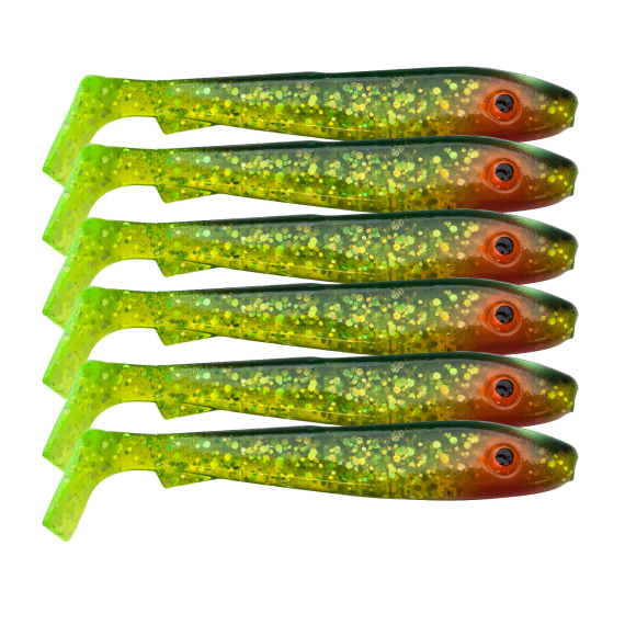 SvartZonker McRubber Bass 8cm (6-pack) - C19 Black n\' Chartreuse i gruppen Fiskedrag / Jiggar & Gummibeten / Abborrjiggar & Gösjiggar hos Sportfiskeprylar.se (SZ100172)