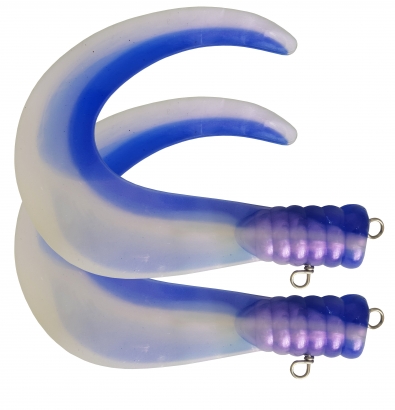 SvartZonker Big Tail (2-pack) - C14 Blue/Pearl White i gruppen Fiskedrag / Jiggar & Gummibeten / Extra Tails & Curlys hos Sportfiskeprylar.se (SZ101114)