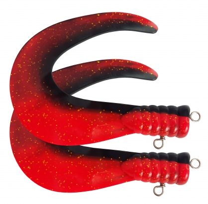 SvartZonker Big Tail (2-pack) - C15 Black/Fl.Red i gruppen Fiskedrag / Jiggar & Gummibeten / Extra Tails & Curlys hos Sportfiskeprylar.se (SZ101115)