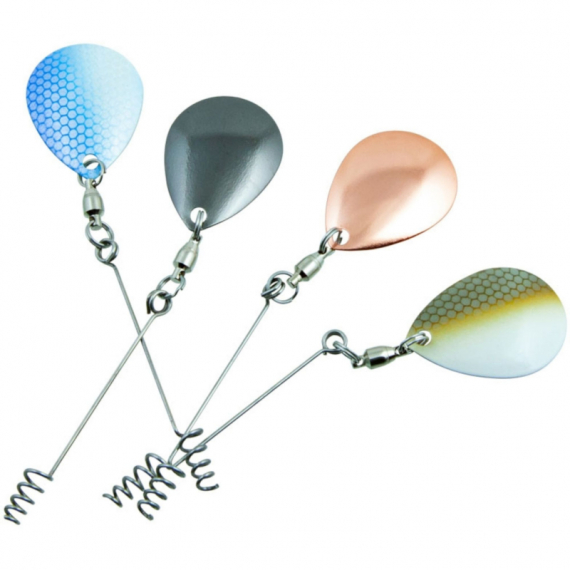 SvartZonker Spinner Rig 4-pack Copper, Black, Blue, Brown i gruppen Krok & Småplock / Spinnerbait-riggar & Blades hos Sportfiskeprylar.se (SZ101810)
