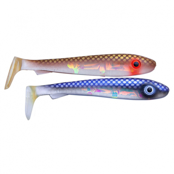 SvartZonker Big McRubber UV Series (2-pack) - Brown Back & Steel Blue Flash i gruppen Fiskedrag / Jiggar & Gummibeten / Gäddjiggar hos Sportfiskeprylar.se (SZ110408)