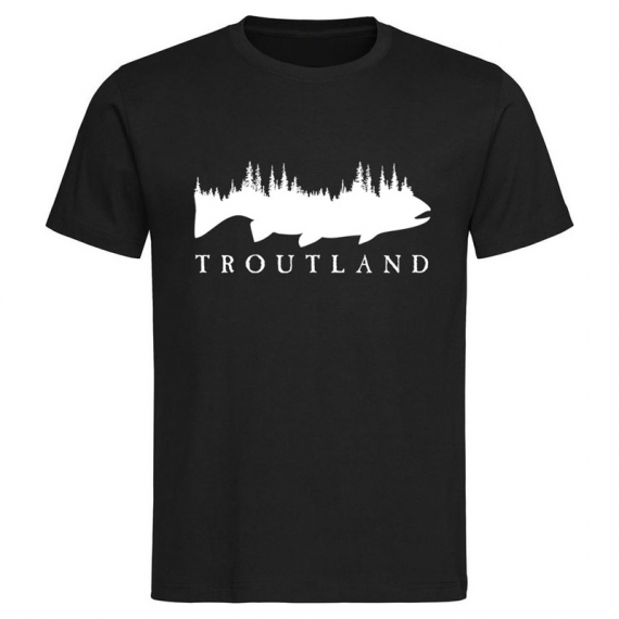 Troutland Men´s 100% Cotton t-shirt i gruppen Kläder & Skor / Kläder / T-shirts hos Sportfiskeprylar.se (TS200-TBLK-Sr)