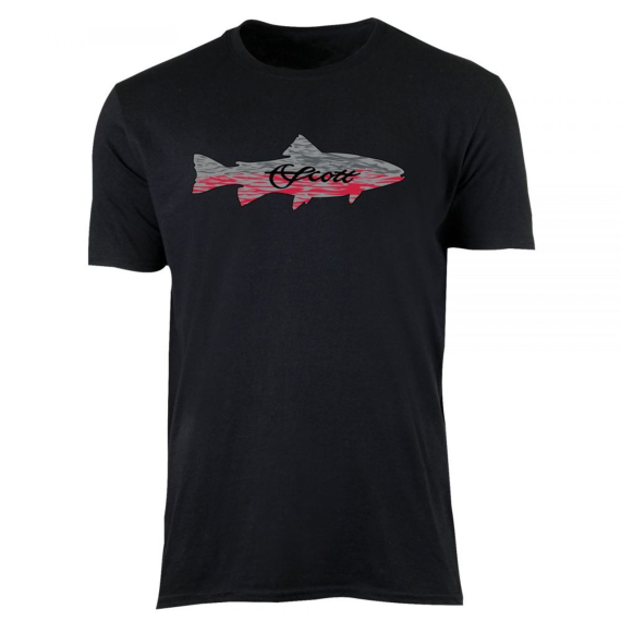 Scott Grey/red Trout on Black T-shirt i gruppen Kläder & Skor / Kläder / T-shirts hos Sportfiskeprylar.se (TS24TROUTSMr)