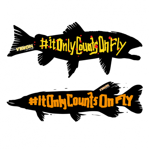 Vision It Only Counts Double Sticker 153mm i gruppen Övrigt / Klistermärken & Dekaler hos Sportfiskeprylar.se (VS5)