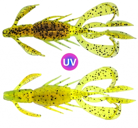 PerchFight Crayfish 4.4\'\' 5-Pack , Green Pumpkin Chartreuse i gruppen Fiskedrag / Jiggar & Gummibeten / Kräftor & Creaturebaits / Kräftjiggar hos Sportfiskeprylar.se (Z-PC44-GPC)