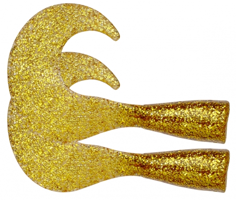 Extra Svans till Zonker Tail, 2-pack (guld/glitter) i gruppen Fiskedrag / Jiggar & Gummibeten / Extra Tails & Curlys hos Sportfiskeprylar.se (ZS101402)